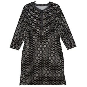 J.McLaughlin Black Tan Print Tunic Dress XL Stretch